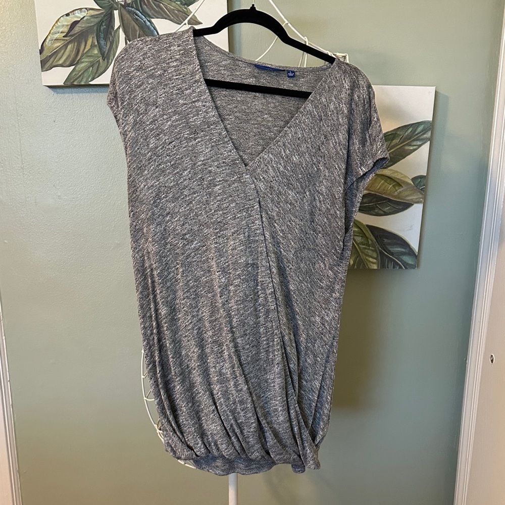 Gray Women's V-Neck Top